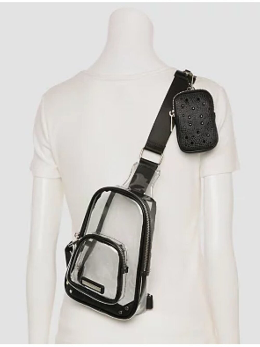NEW madden girl Clear Sling Bag with Adjustable Strap & Pouch